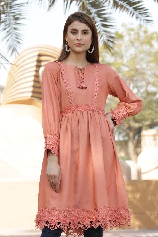Denim Orange Dress