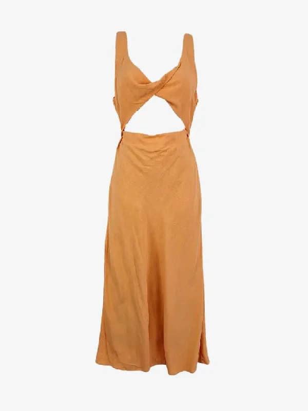 Assorted Brands Tangerine Twisted Front Dress Size 10