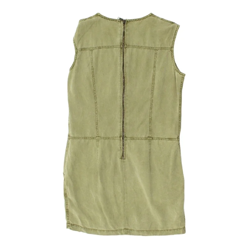 Diesel Womens Short Green Sleeveless V Neck Shift Dress | Vintage Designer VTG