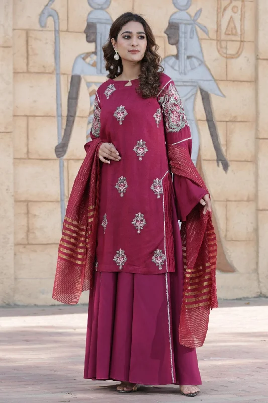 Linen Magenta Dress