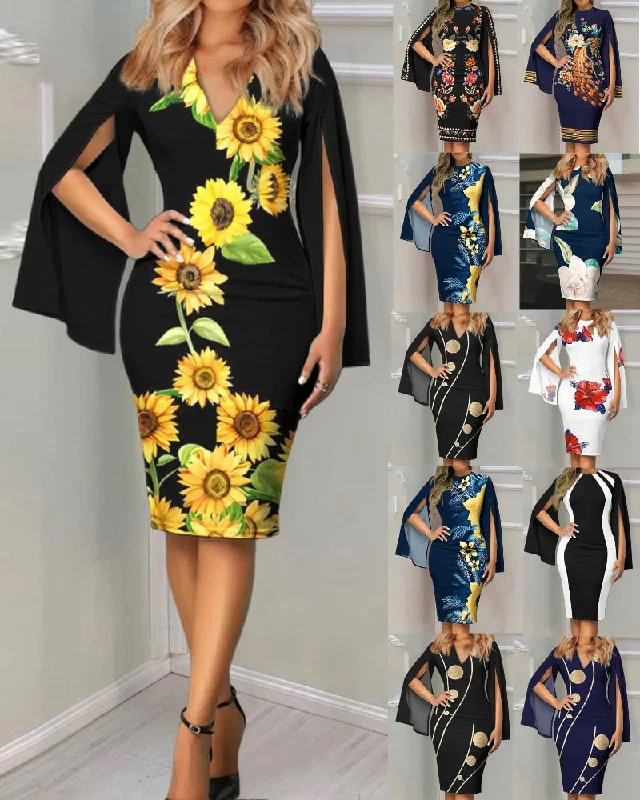 2023 Sexy Summer New Fashion Print Dress Temperament Lady Europe & America Elegant dress 2023 Sexy Summer New Fashion Print Dress Temperament Lady Europe & America Elegant dress