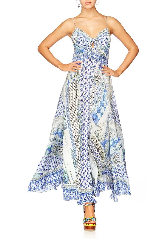 LONG DRESS WITH TIE FRONT SALVADOR SUMMER