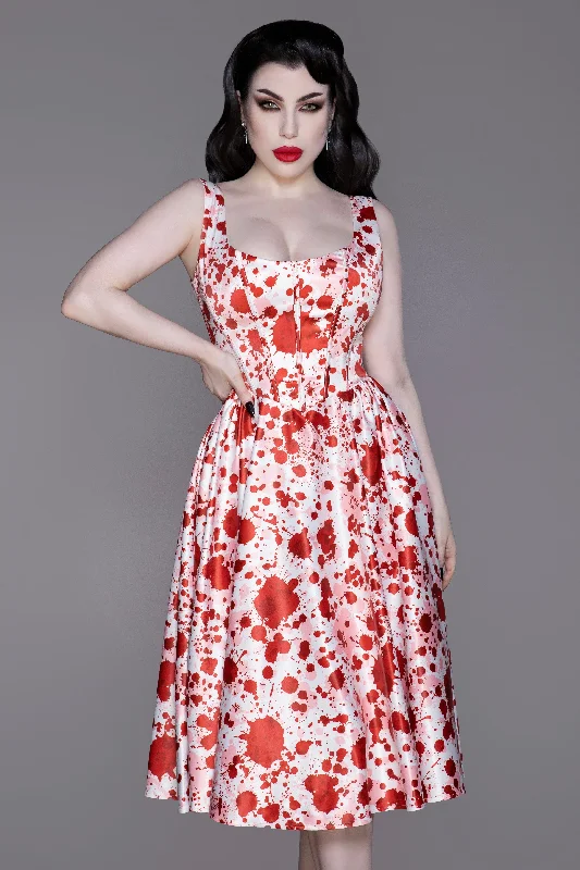Vampire Lace-Up Swing Dress