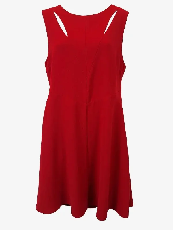 Zara Dark Cherry Structured Cut Out Dress Size M