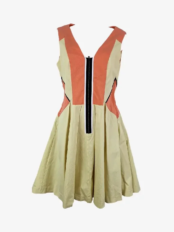 Cue Sleeveless Zip Front Fit & Flare Dress Size 10