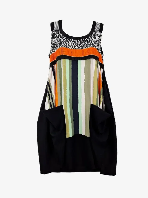 Bleu Blanc Rouge Abstract Patterned Draped Dress Size 10