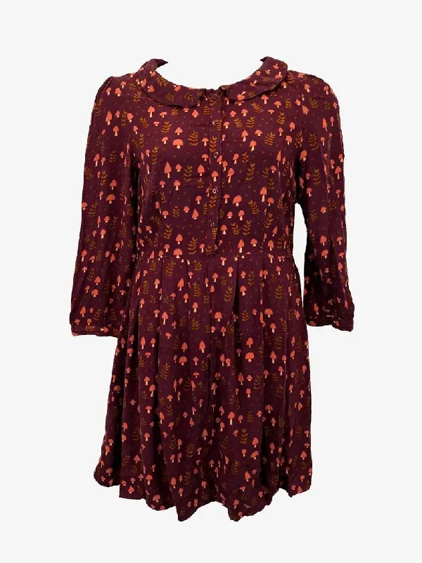 Princess Highway Plum Cottagecore Mushroom Button Dress Size 12