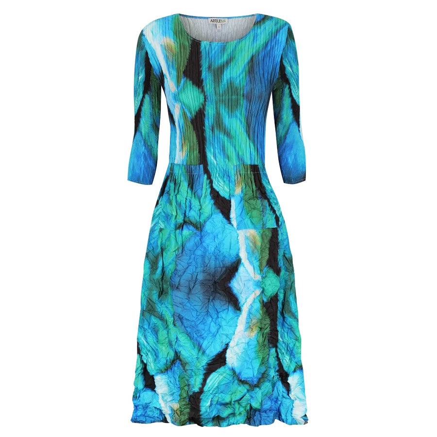 ALQUEMS 3/4 Sleeve Smash Pocket Dress - Prints