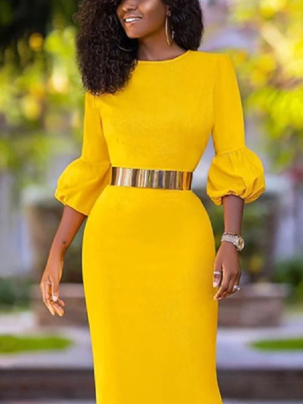 Women Dress Bodycon Three Quater Sleeve O Neck Elegant Classy Female Slim Party Celebrate Fashion African Package Hip Vestidos Women Dress Bodycon Three Quater Sleeve O Neck Elegant Classy Female Slim Party Celebrate Fashion African Package Hip Vestidos