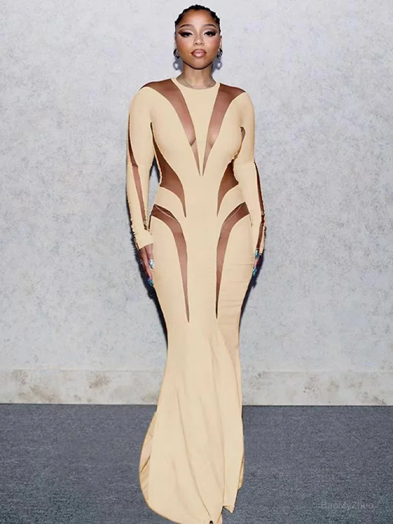 Weird Puss Mesh Patchwork Dress