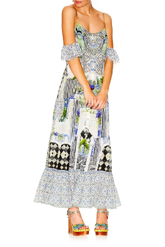 LONG BUTTON DOWN TIERED DRESS THE SWEET ESCAPE