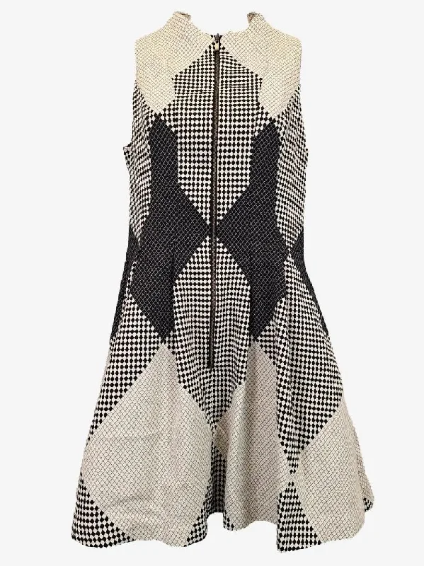 Cue Funky Diamond Zip Up Skater Dress Size 10