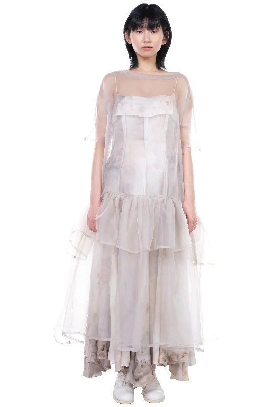 See-through Silk Dress Grey
