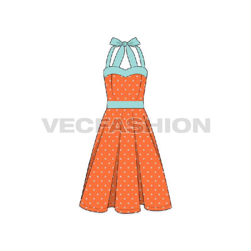 Women's Polka Dots Cocktail Dress
