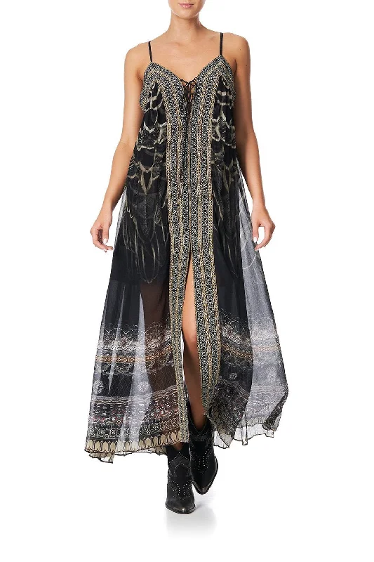 LACE UP FRONT DRESS UNDER A FULL MOON