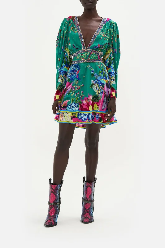 DROP SLEEVE DRESS WITH WAISTBAND RUN FROM PARADISE