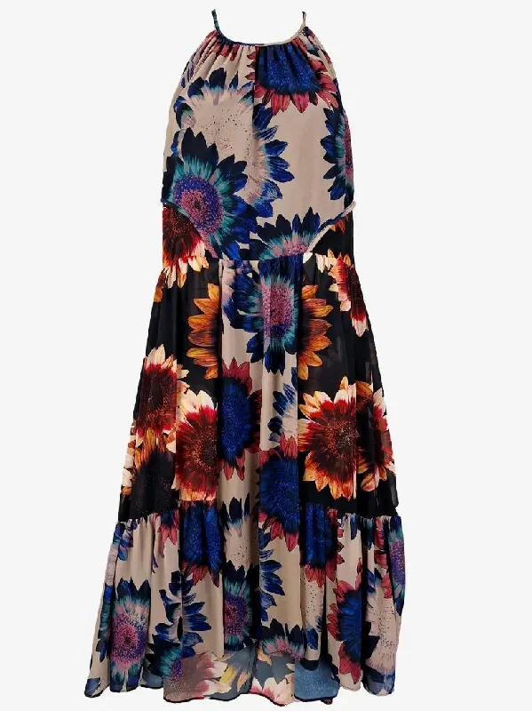 Whistes Fiery Sunflower Halter Dress Size 10