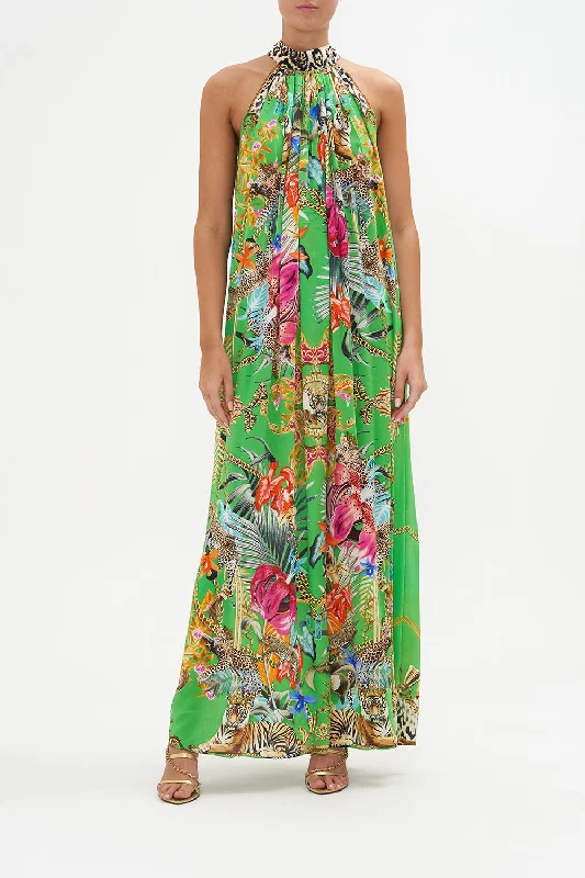 TIE NECK LONG DRESS CURIOUS AND CURIOUSER