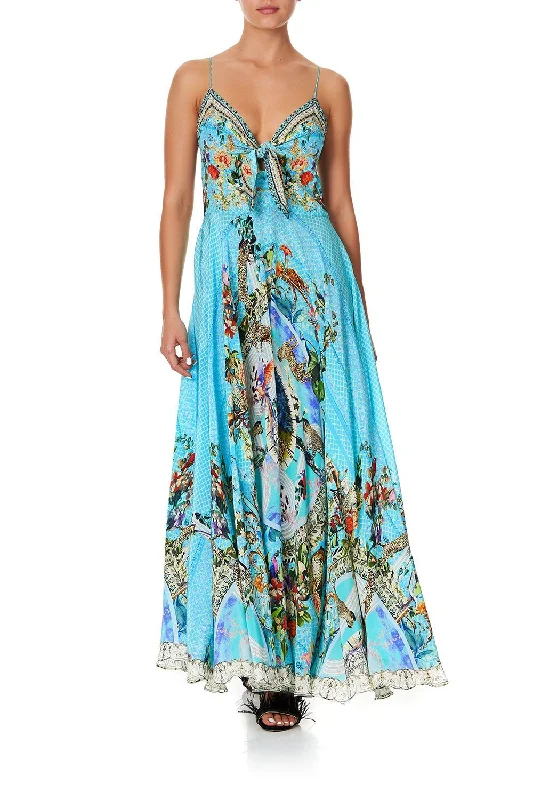 LONG DRESS WITH TIE FRONT GIRL FROM ST TROPEZ
