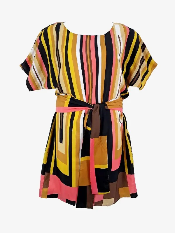 Howard Showers Tie Waist Geo Stripe Dress Size 12
