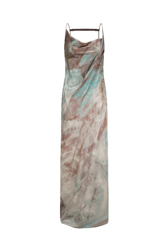 Cowl Neck Printed Dress