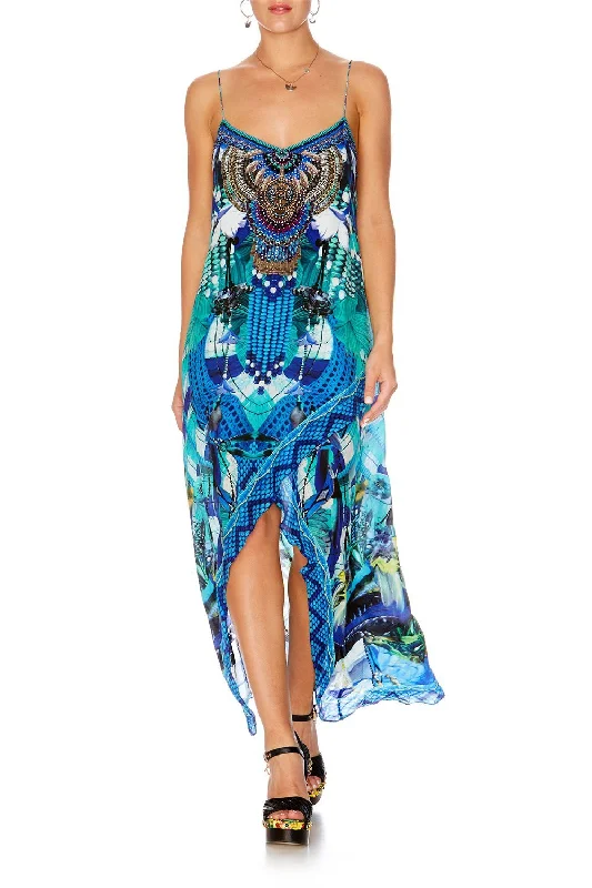 SHOESTRING DOUBLE LAYER DRESS AMAZON AZURE