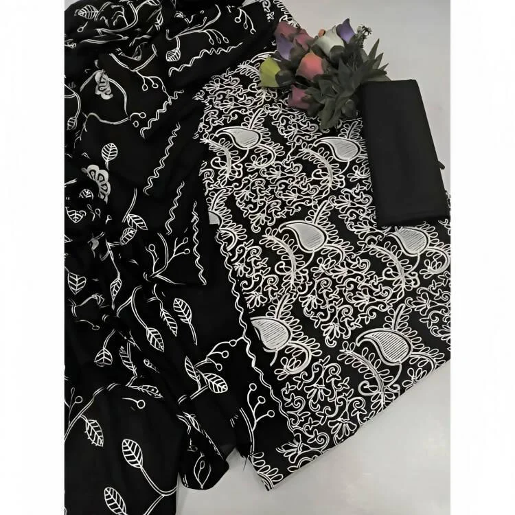 Traditional Unstitched Arri Embroidery Ladies Dress 3pc