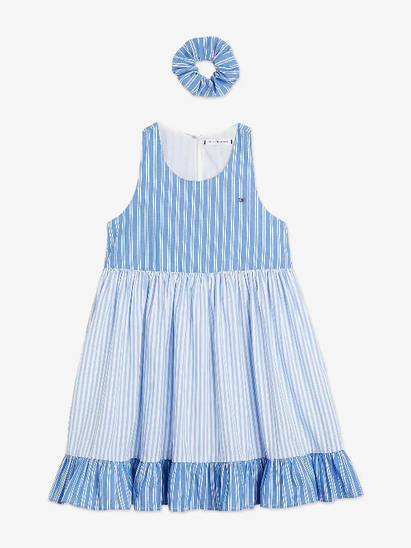 Tommy Hilfiger Girls Mixed Stripe Racerback Dress in Blue