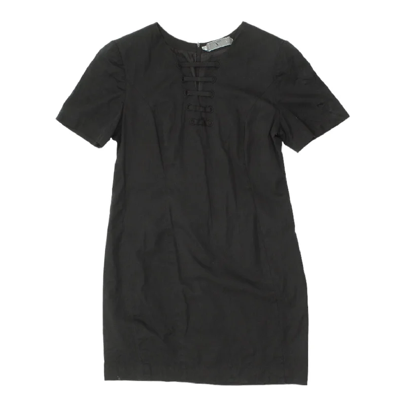 Valentino Miss V Womens Black Short Sleeve Lace Collar Dress | Vintage Designer