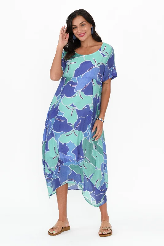 Connie Cobalt Floral Pocket Dress