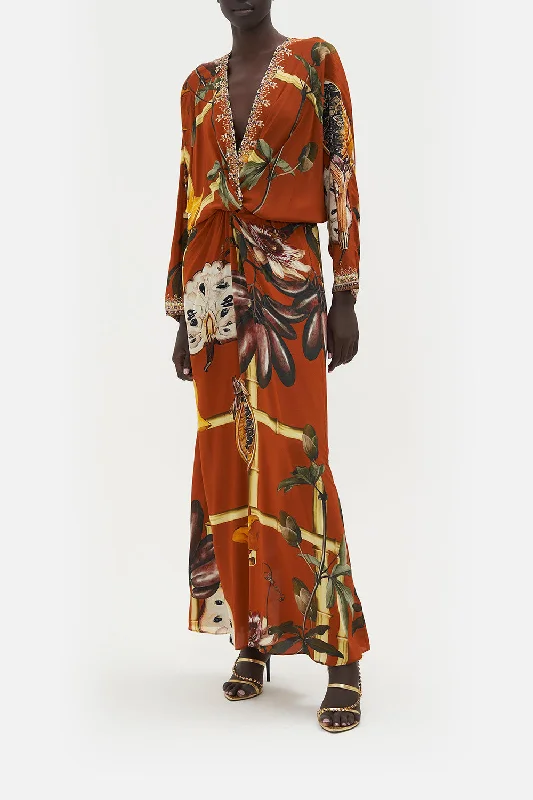 TWIST FRONT BATWING DRESS GARDEN OF EVE