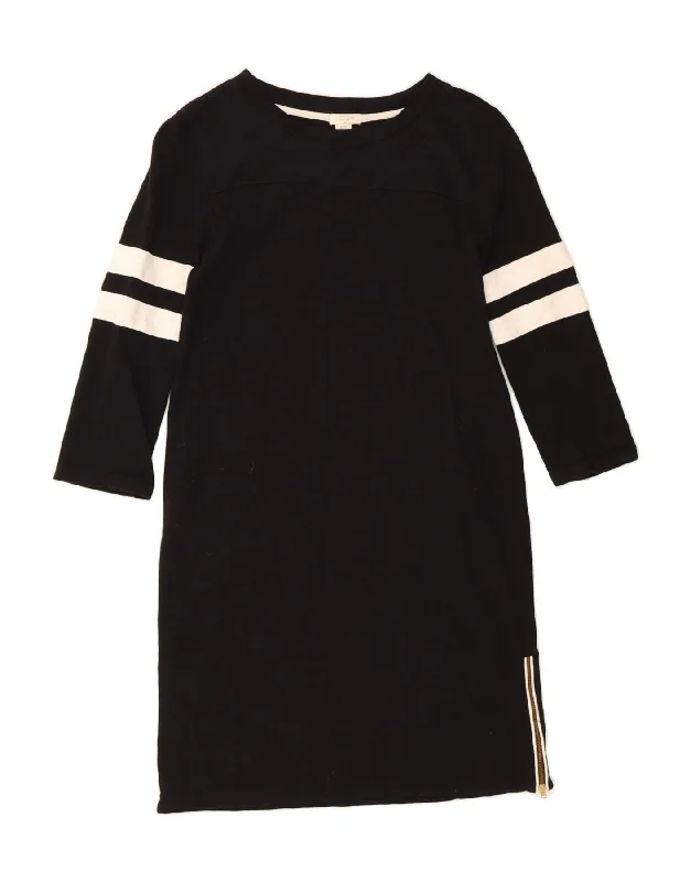 J. CREW Womens 3/4 Sleeve Jumper Dress UK 2 2XS Black Cotton