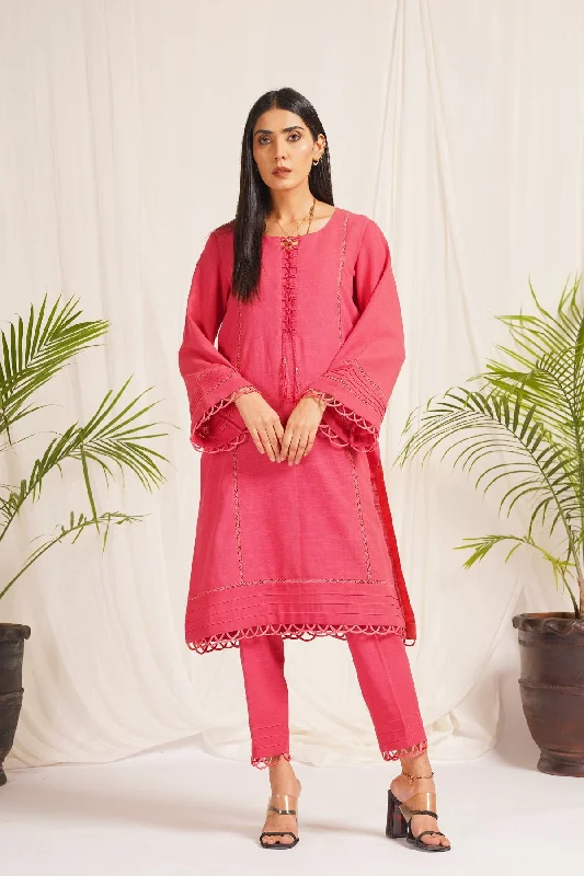 Pink Khaddar 2-Piece Dress