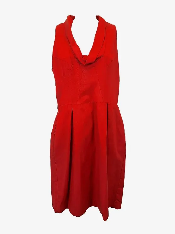 Cue Dusty Red Cowl Neck Dress Size 10
