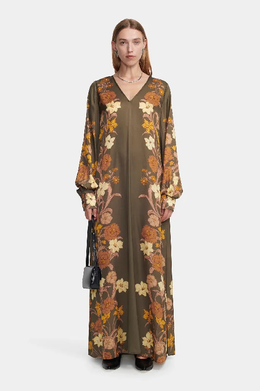Agnes Dress Moss Floral