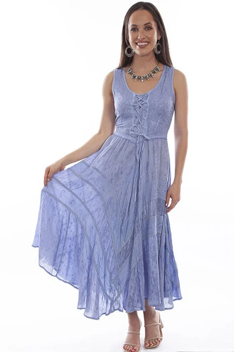 LADIES LACE UP TIE FRONT DRESS