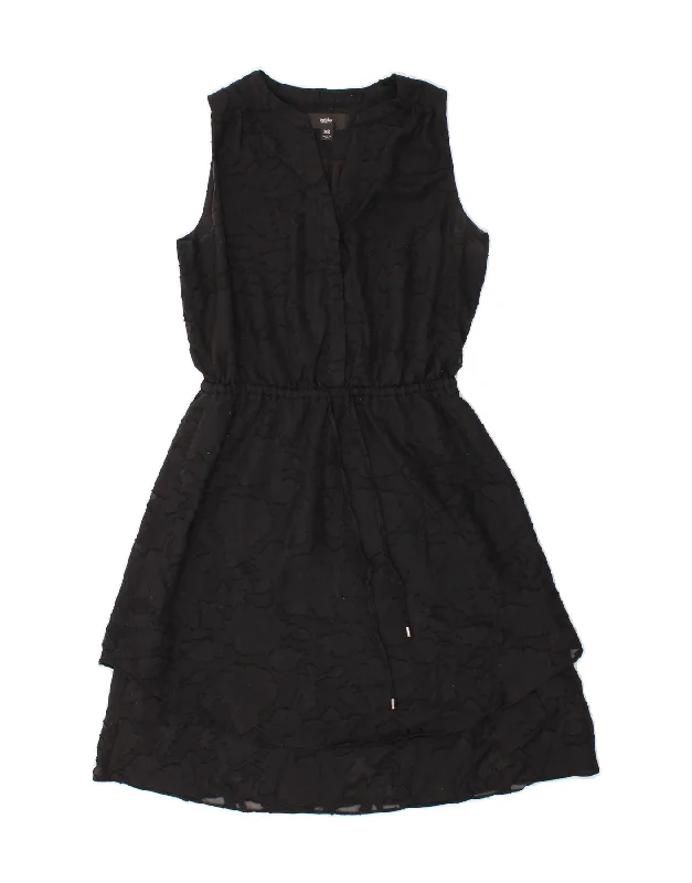 MOSSIMO Womens Loose Fit Sleeveless A-Line Dress UK 6 XS Black Polyester
