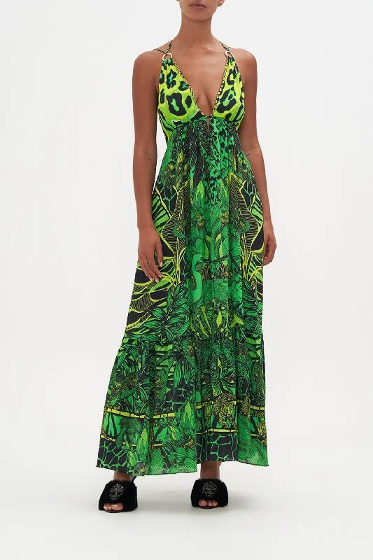TIERED DRESS WITH HARDWARE GORILLA GROOVE
