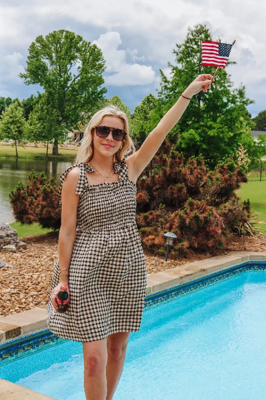 Just A Dream Gingham Smocked Dress