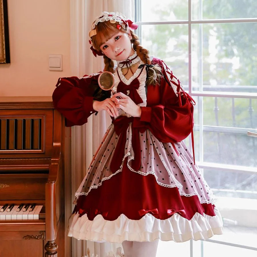 Lolita Dress Lolita Princess Bride Marriage Skirt Lolita Full Set Maid Cos