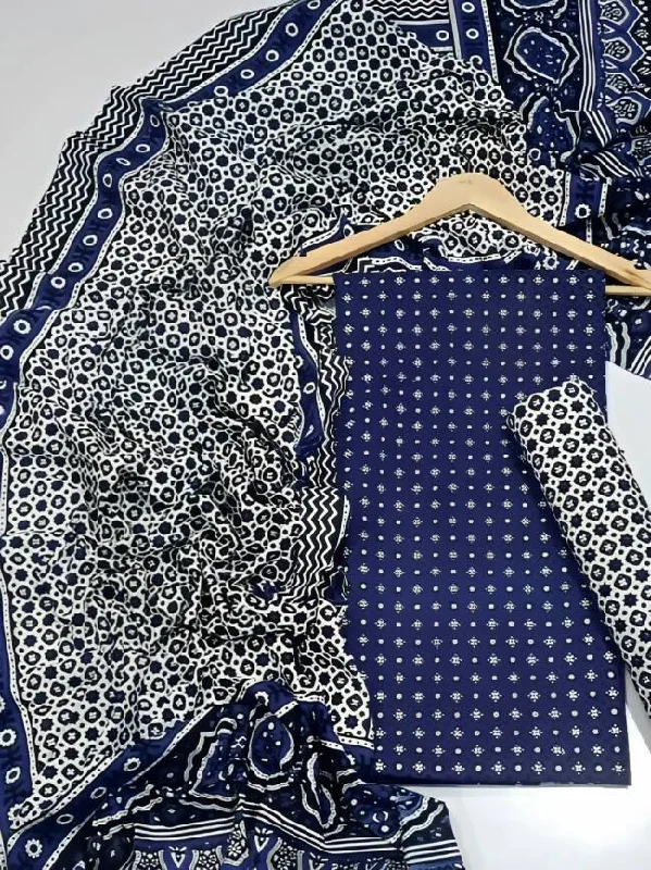 Traditional Soft Cotton Ajrak Unstitched 3pc Dress