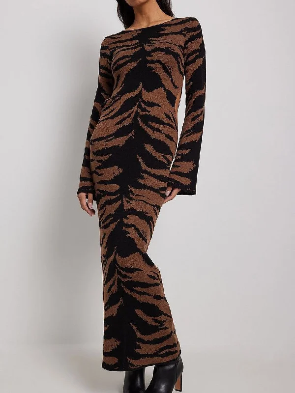 Bell Sleeve Fashion Print Dress