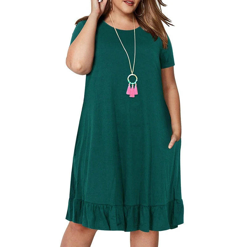 Spring Big size 9XL dress for Fat MM Woman dress Loose solid ruffles plus size women clothing 9xl dress vestidos Spring Big size 9XL dress for Fat MM Woman dress Loose solid ruffles plus size women clothing 9xl dress vestidos