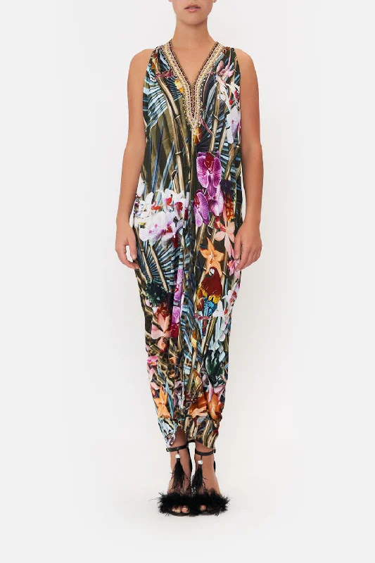 SIDE COWL JERSEY DRESS PASSPORT TO PARADISE