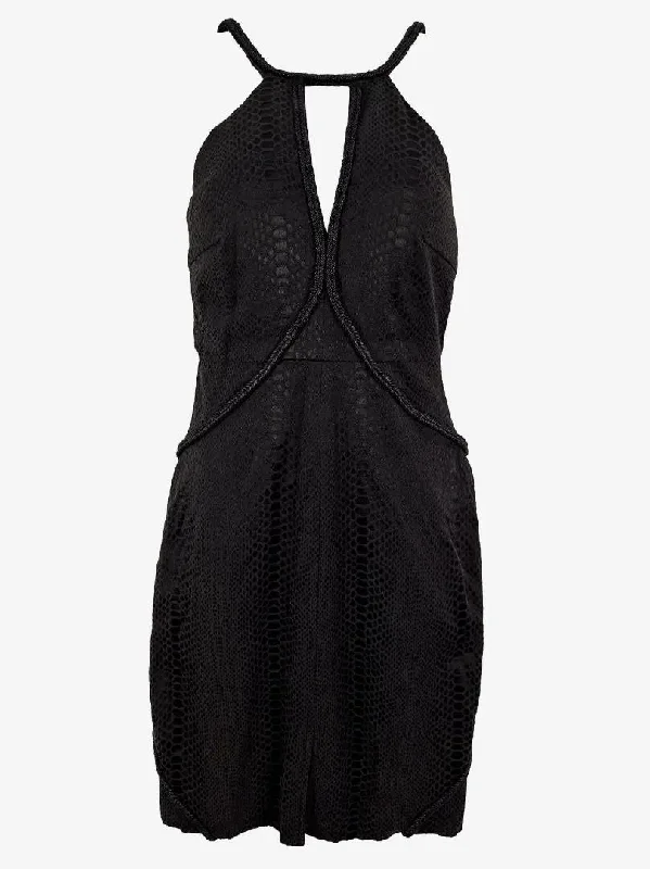 Bariano Snakeskin Keyhole Backless Dress Size 10