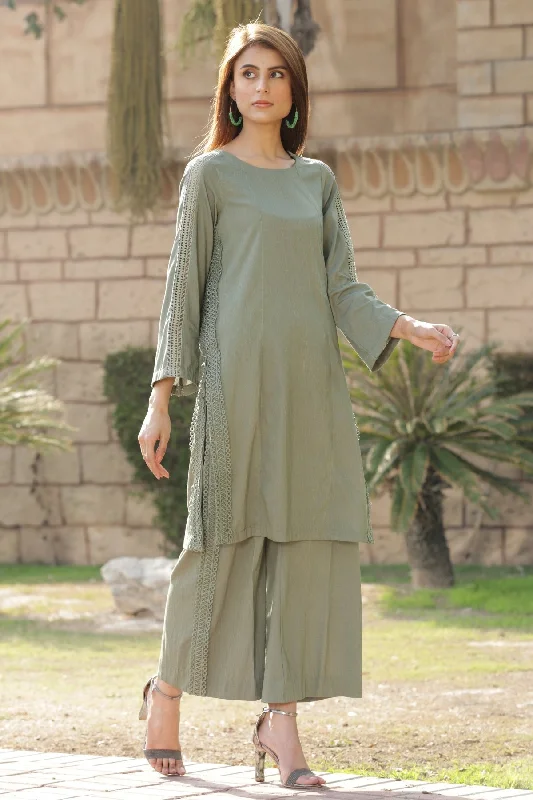 Denim Green Dress