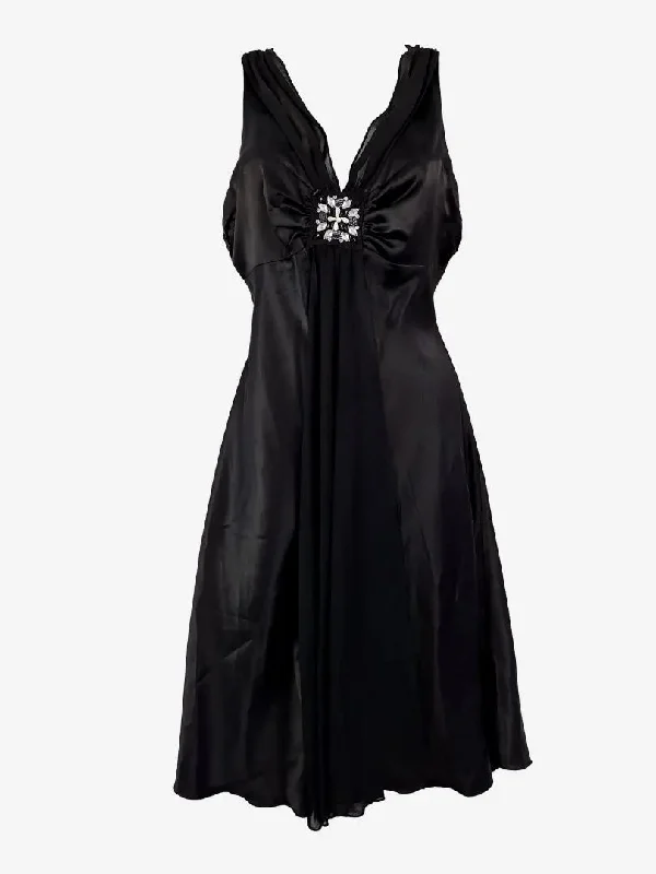 Assorted Brands Embellished Waterfall Front Detail Dress Size 10