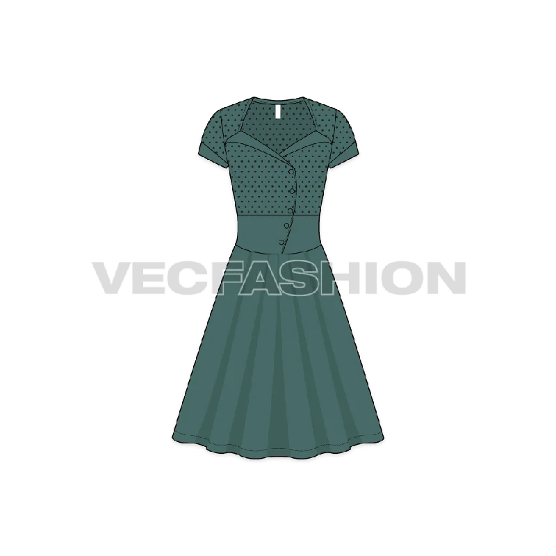 Women's Polka Dot Swing Dress