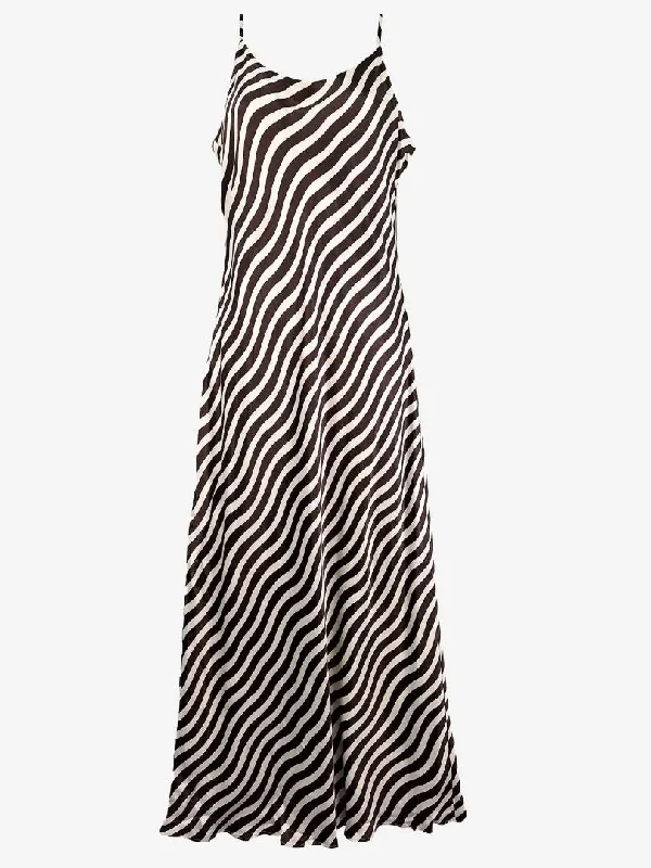 Forever New Cocoa Buttercream Wavy Slip Dress Size 12