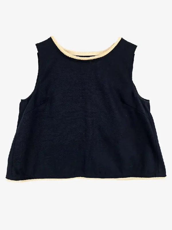Gorman Navy Rope Edged Flared Crop Dress Size 10